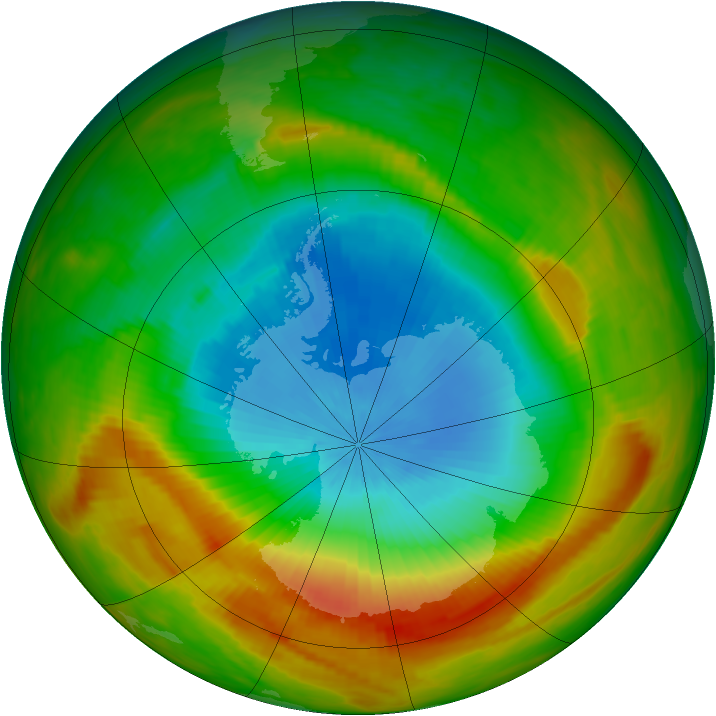 Antarctic ozone map for 03 November 1981